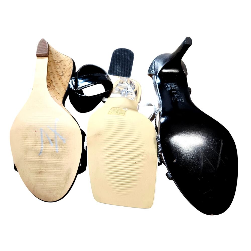 Nine West + More Size 7.5 Heel Wedge Open Toed Women's Lot of 3 Pairs Bulk Shoes - Picture 7 of 7